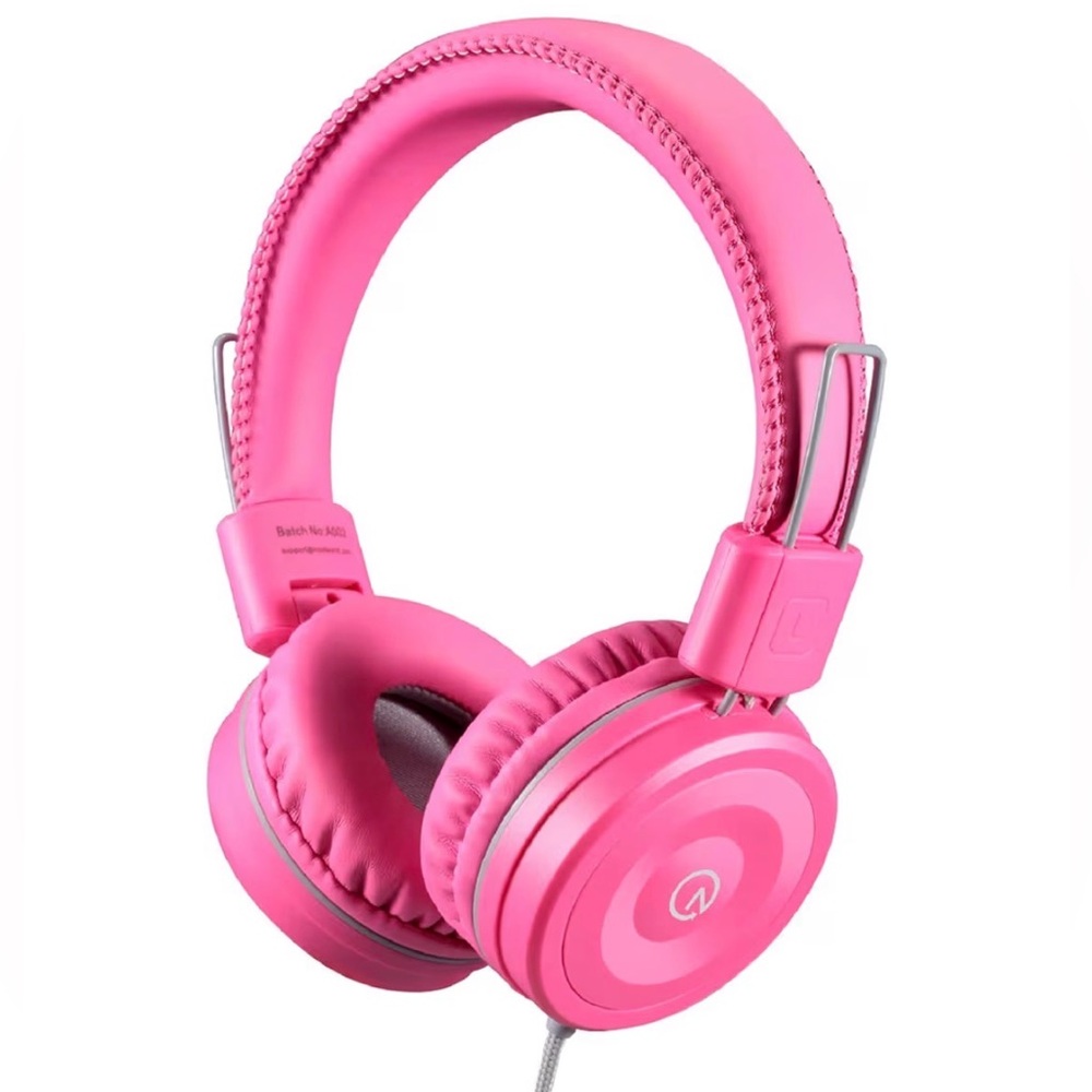 Kids Pink On-Ear Wired Headphones